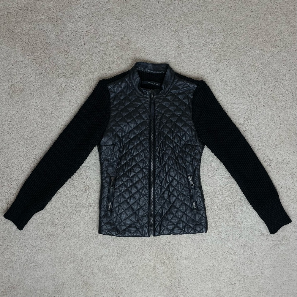 Brian Dales Quilted Genuine Leather and Knitted Jacket - Picture 13 of 17